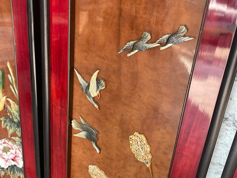 Set Of Four Asian Wooden Relief Carved Panels Each 13W X 48H [Photo 10]