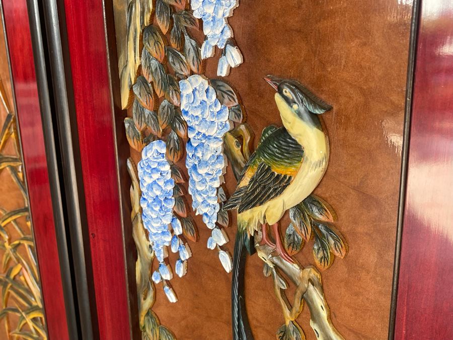 Set Of Four Asian Wooden Relief Carved Panels Each 13W X 48H [Photo 7]