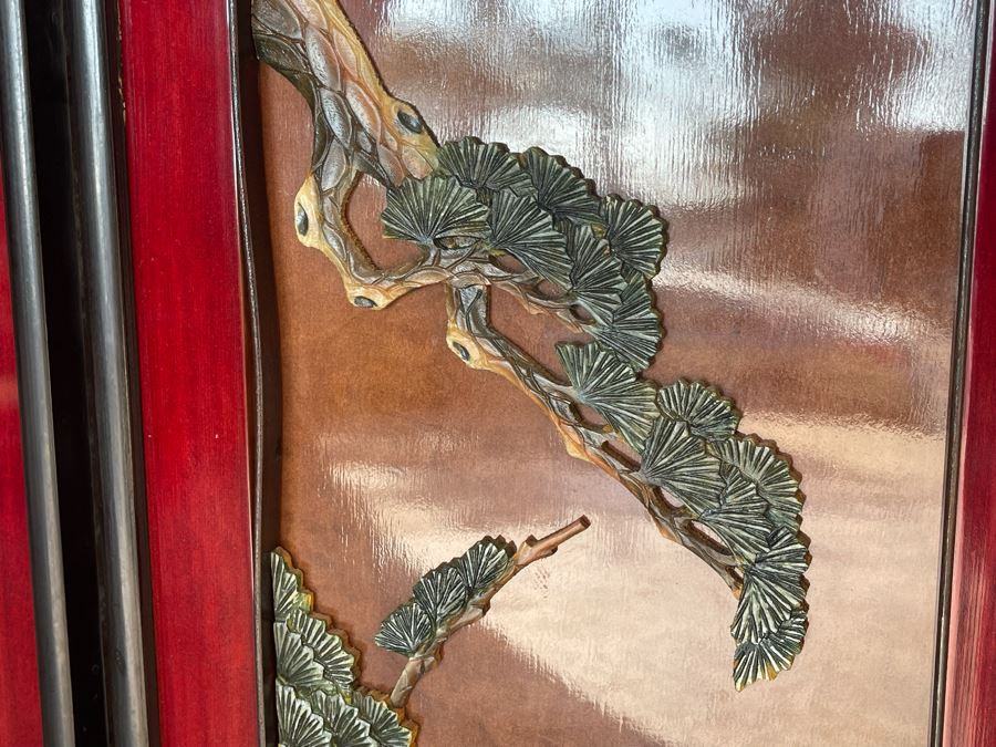 Set Of Four Asian Wooden Relief Carved Panels Each 13W X 48H [Photo 6]