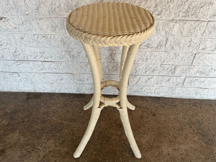Palecek San Francisco Wicker Stand Side Table 13W X 30H [Photo 2]