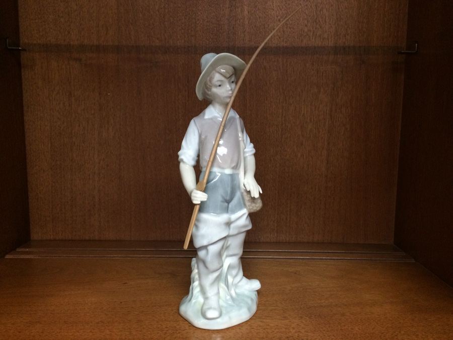 Lladro Figurine Boy with Fishing Pole