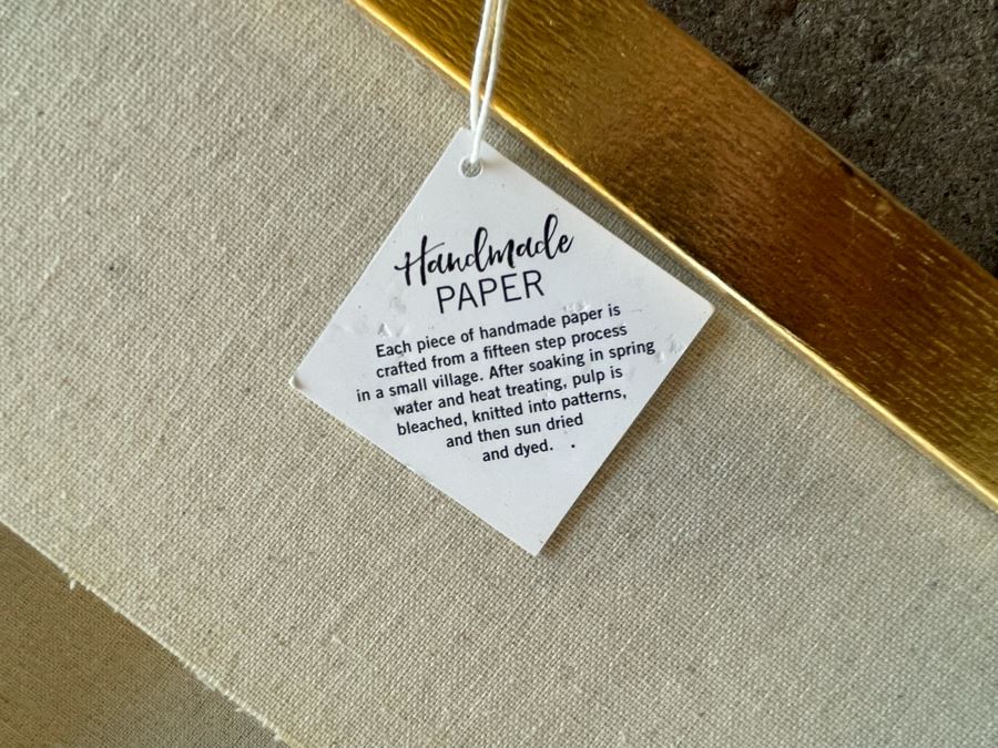 New Shadowbox Framed Handmade Paper Artwork Sculpture By Imax Corp 27.5 X 55 [Photo 11]