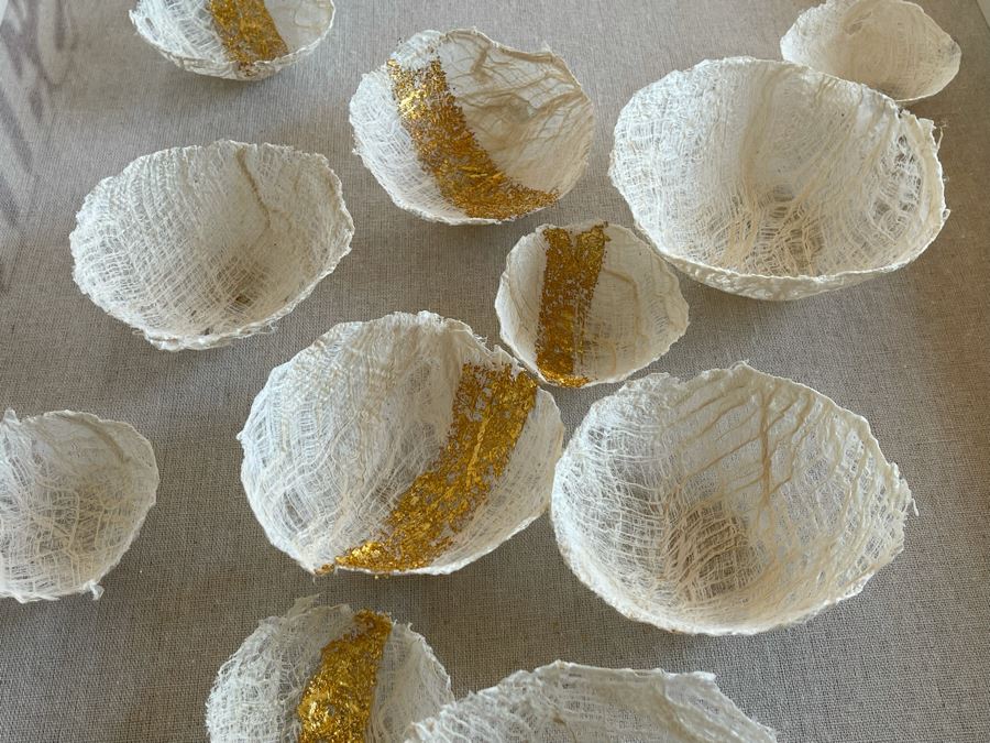 New Shadowbox Framed Handmade Paper Artwork Sculpture By Imax Corp 27.5 X 55 [Photo 8]