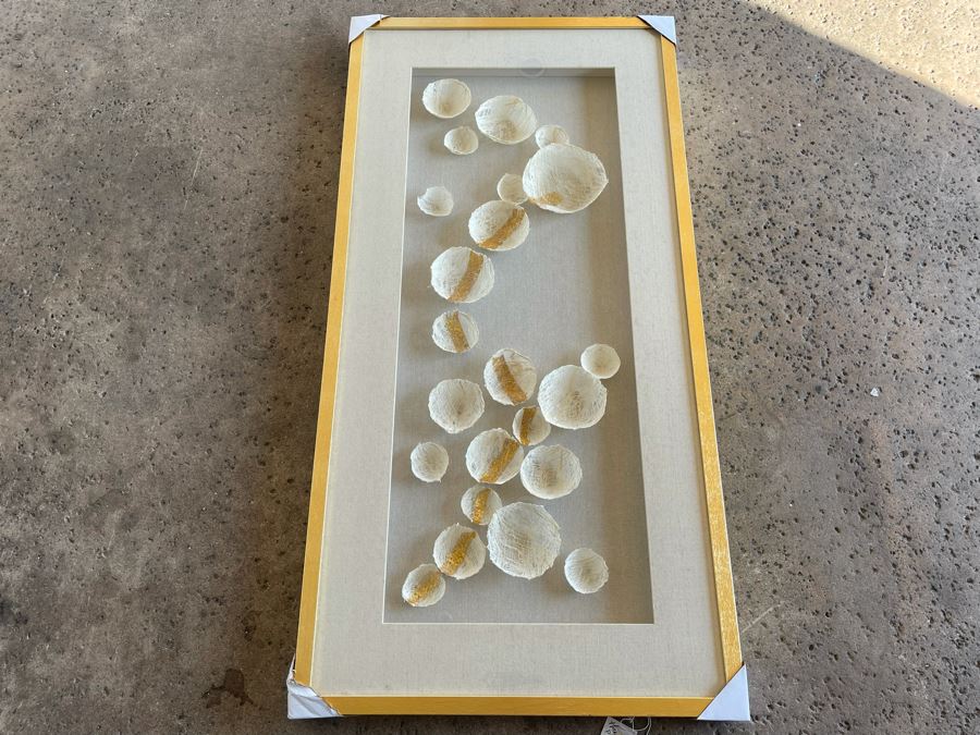 New Shadowbox Framed Handmade Paper Artwork Sculpture By Imax Corp 27.5 X 55 [Photo 3]