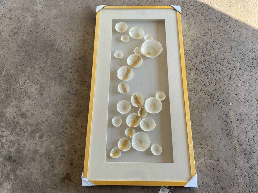 New Shadowbox Framed Handmade Paper Artwork Sculpture By Imax Corp 27.5 X 55 [Photo 4]