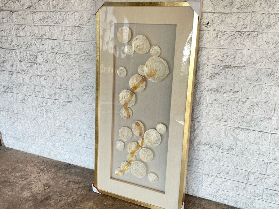 New Shadowbox Framed Handmade Paper Artwork Sculpture By Imax Corp 27.5 X 55 [Photo 2]