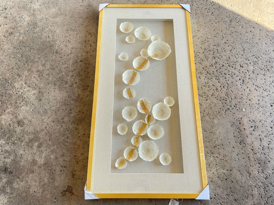 New Shadowbox Framed Handmade Paper Artwork Sculpture By Imax Corp 27.5 X 55 [Photo 5]