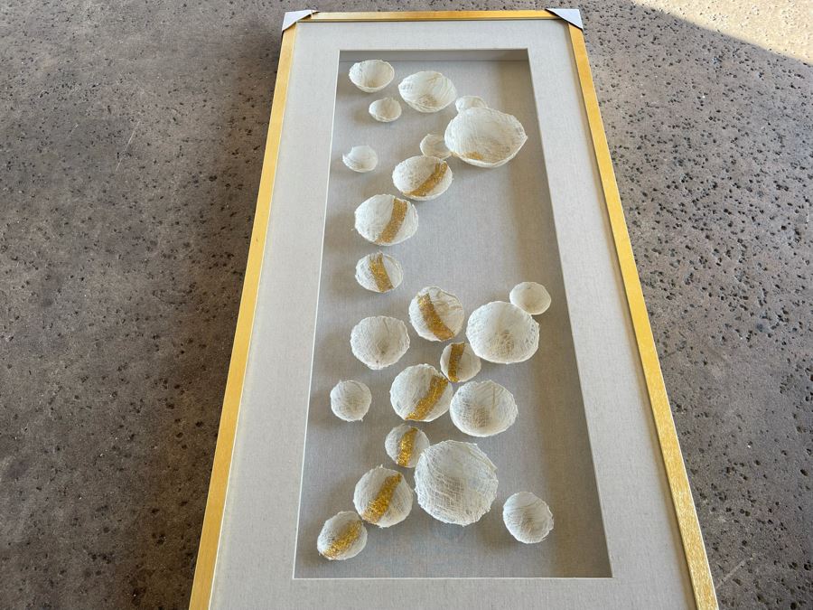 New Shadowbox Framed Handmade Paper Artwork Sculpture By Imax Corp 27.5 X 55 [Photo 6]