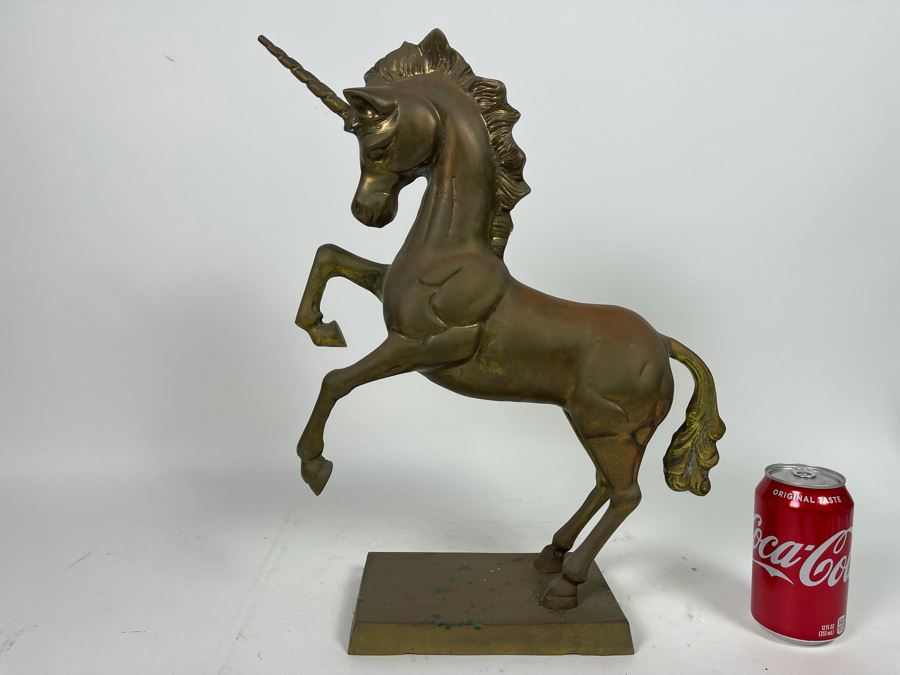 Brass Unicorn Sculpture 16W X 17H [Photo 3]