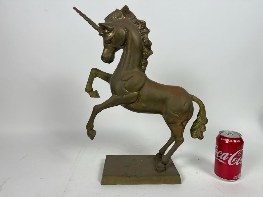 Brass Unicorn Sculpture 16W X 17H [Photo 2]