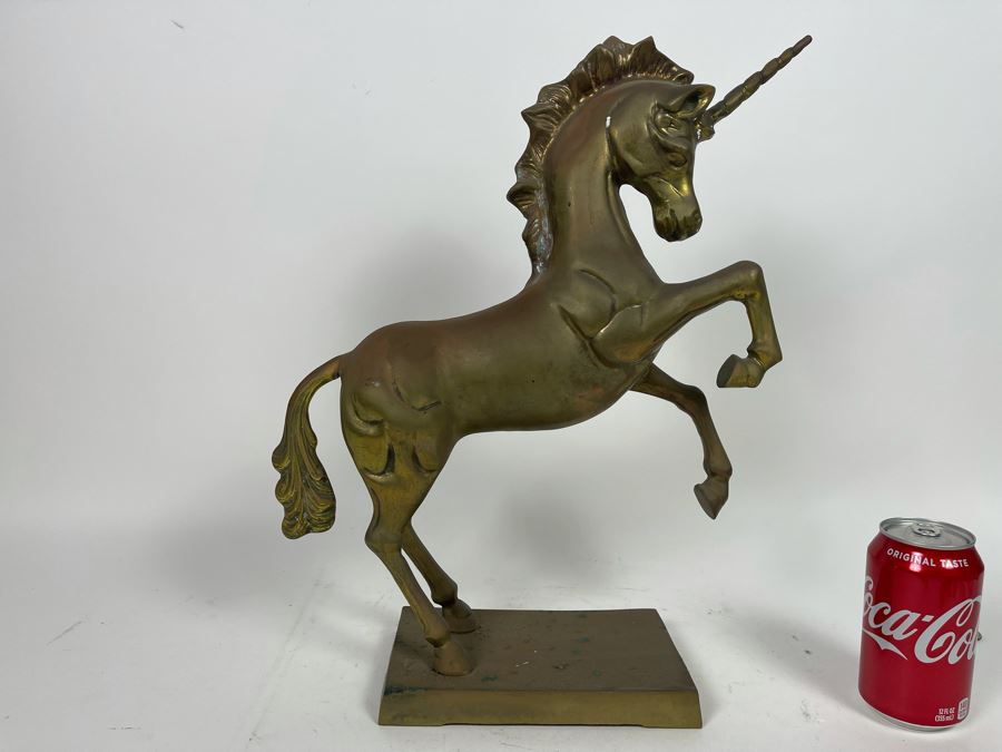 Brass Unicorn Sculpture 16W X 17H [Photo 5]