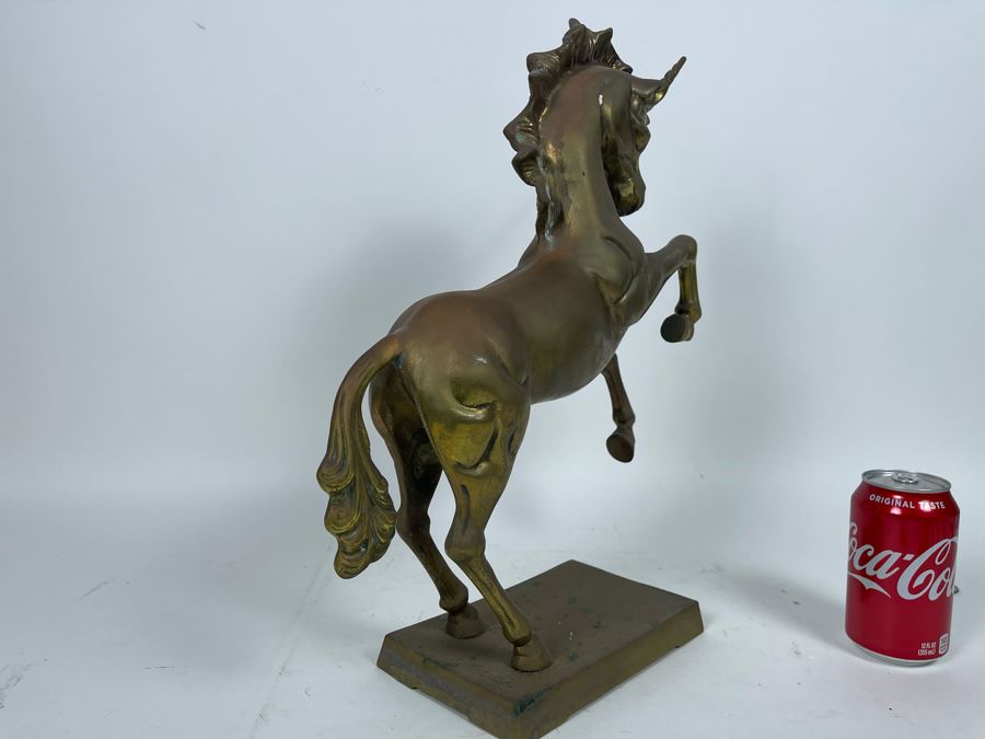 Brass Unicorn Sculpture 16W X 17H [Photo 7]