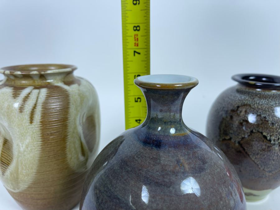 Set Of Three Pottery Vases 6H [Photo 6]