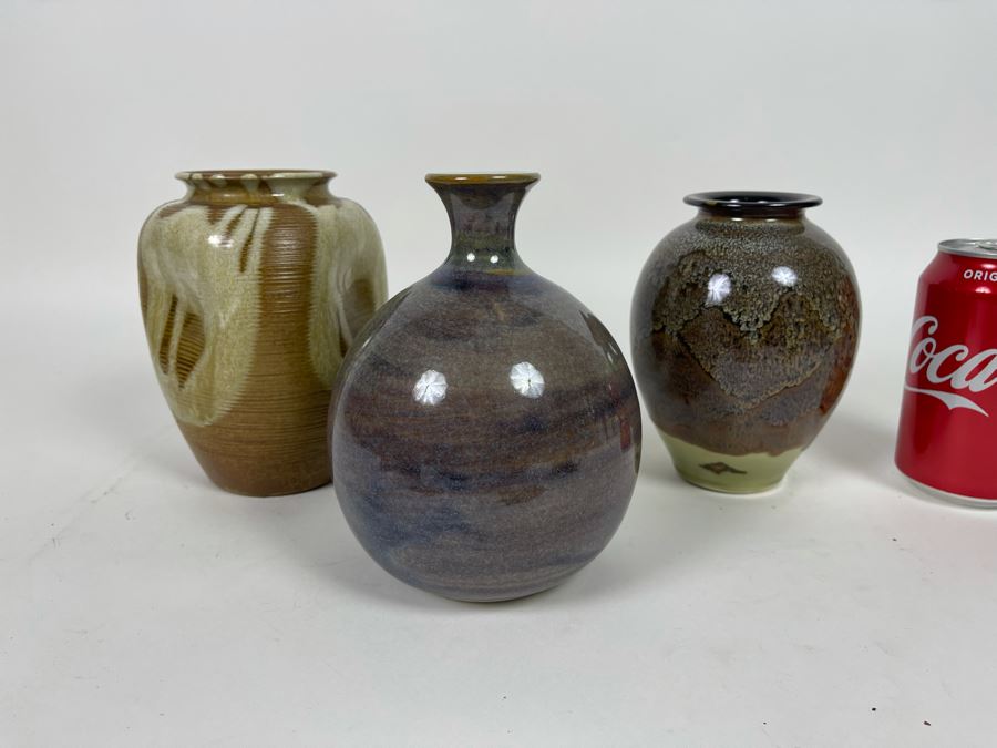 Set Of Three Pottery Vases 6H [Photo 5]