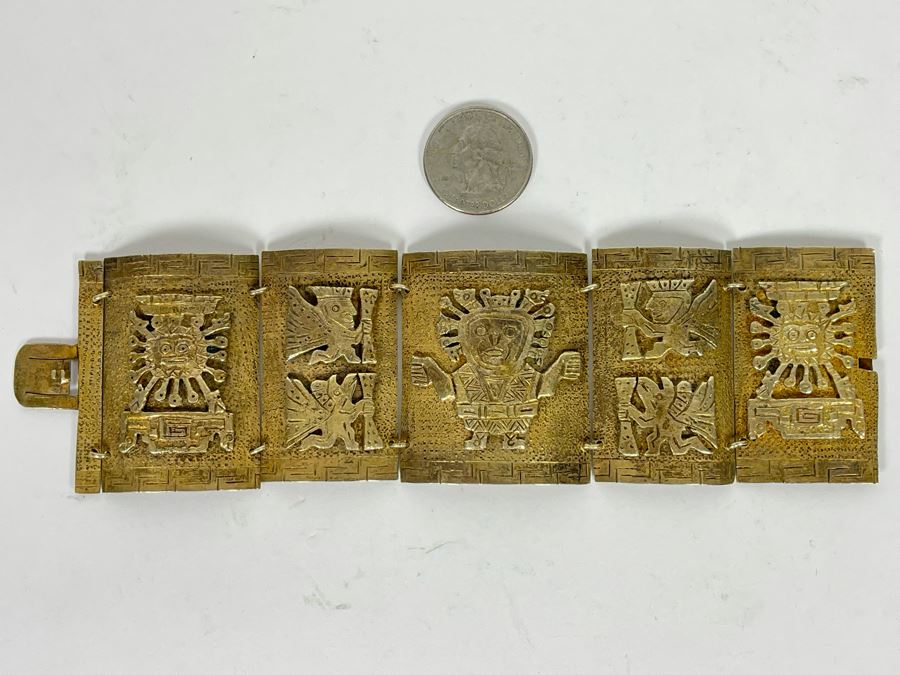 Vintage Signed 900 Silver Bracelet 90.6g [Photo 2]