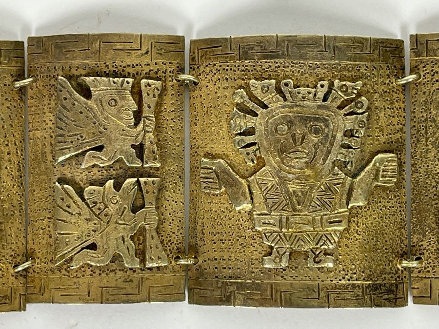 Vintage Signed 900 Silver Bracelet 90.6g [Photo 4]