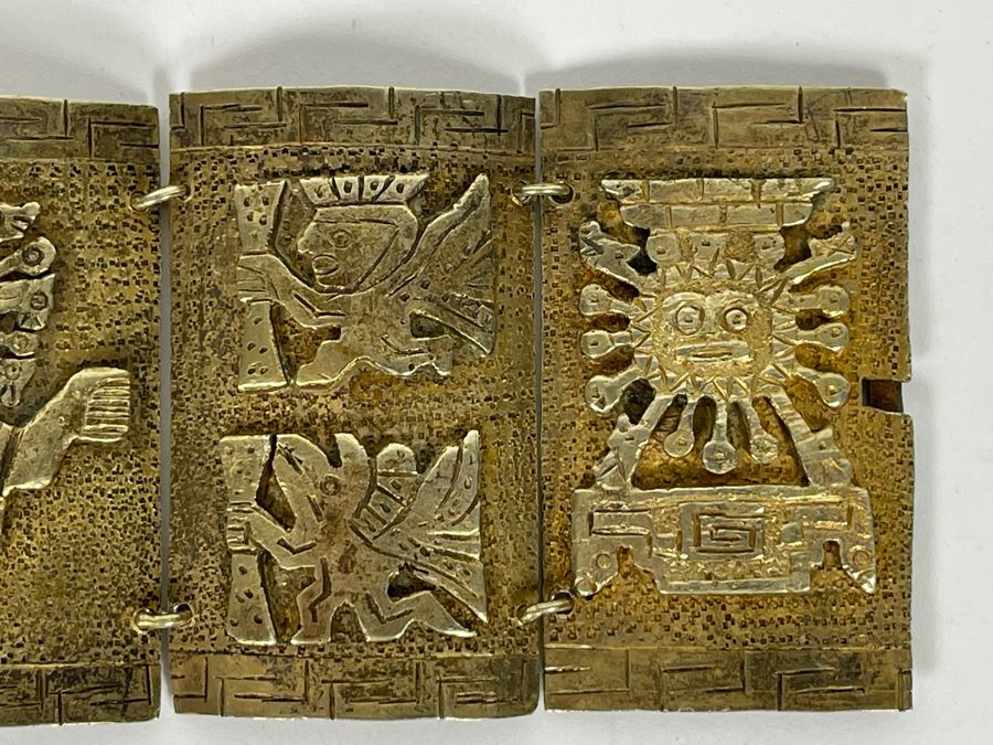 Vintage Signed 900 Silver Bracelet 90.6g [Photo 5]