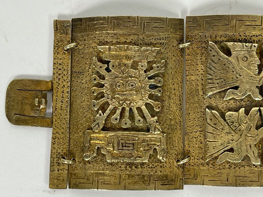 Vintage Signed 900 Silver Bracelet 90.6g [Photo 3]