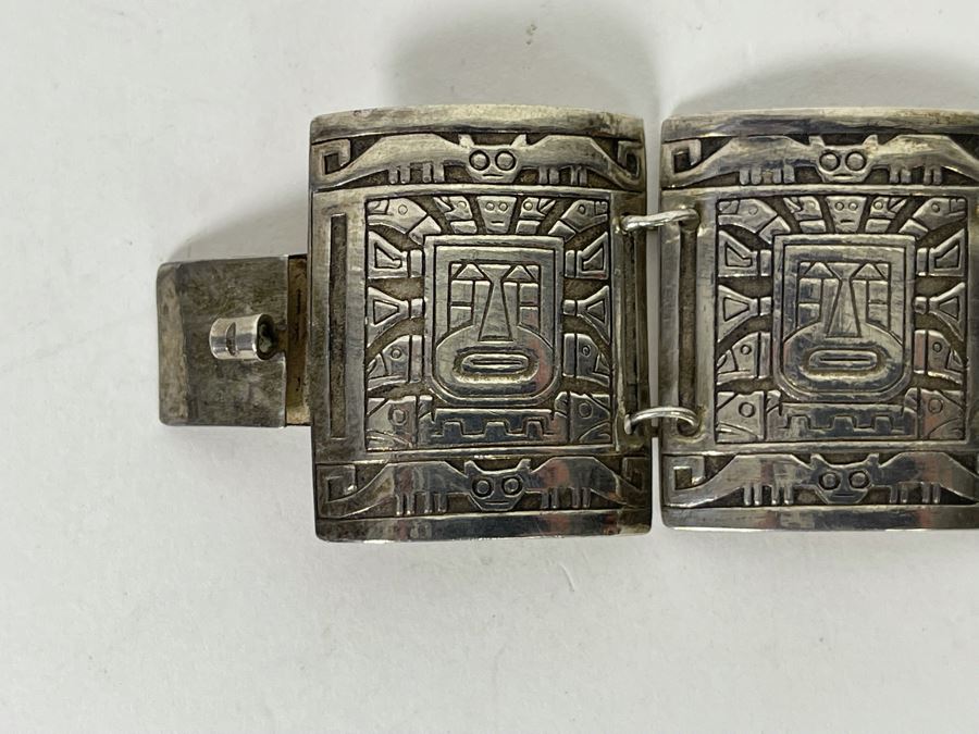 Vintage Signed 925 Silver Bracelet 40.5g [Photo 4]