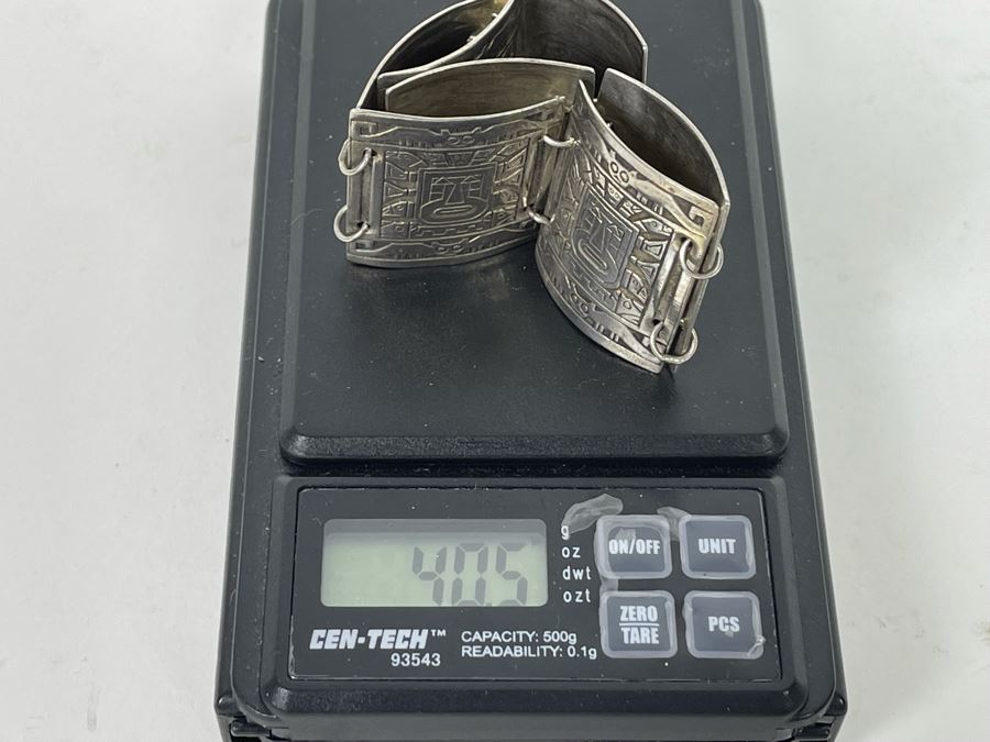 Vintage Signed 925 Silver Bracelet 40.5g [Photo 6]