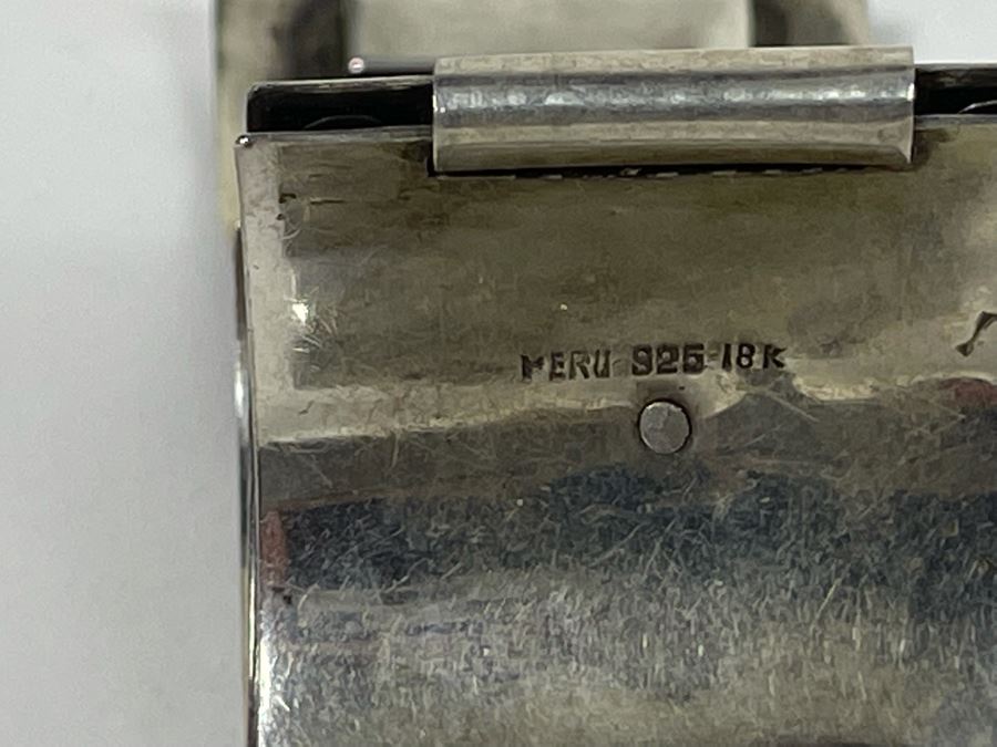 Sterling Silver And 18K Gold Bracelet From Peru 46.5g [Photo 8]