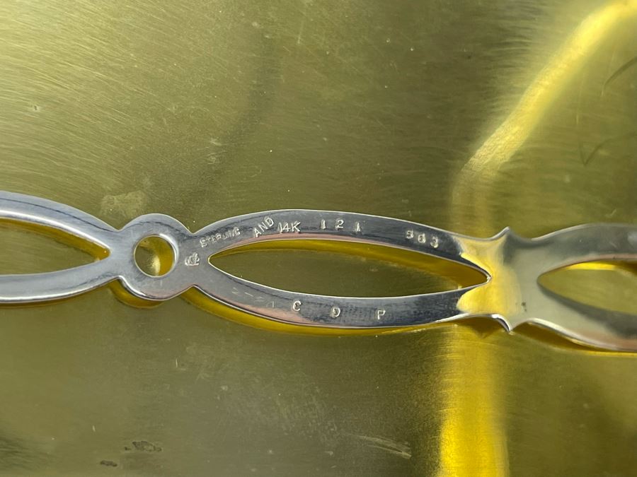 Antique Sterling Silver And 14K Gold Wallet Compact Purse 159.3g [Photo 3]