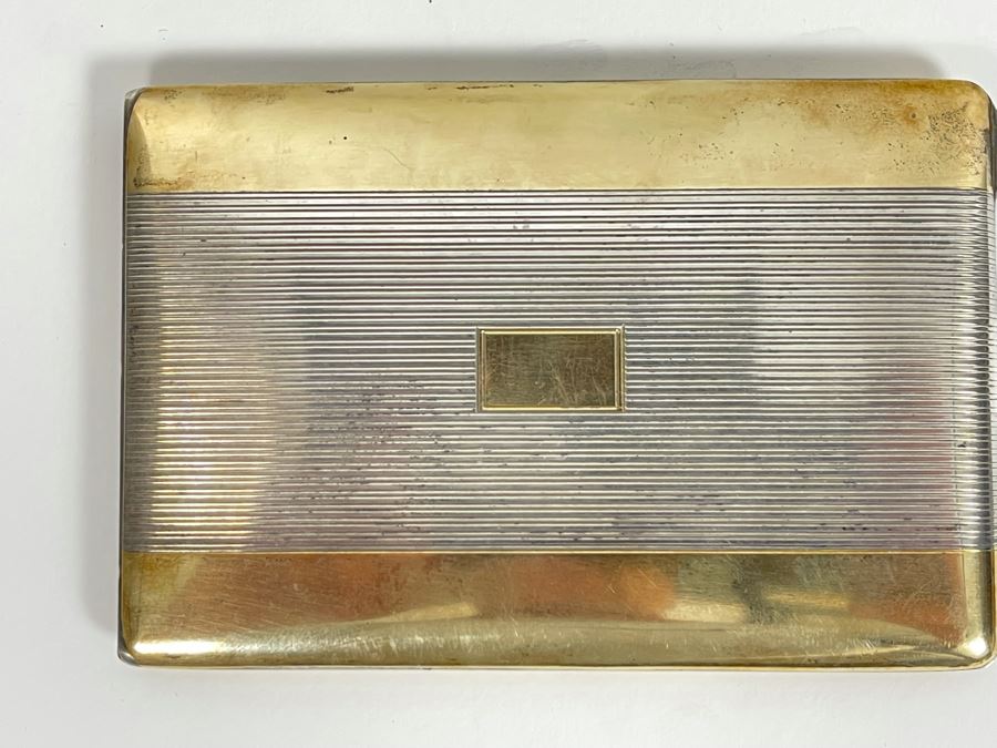 Antique Sterling Silver And 14K Gold Wallet Compact Purse 159.3g
