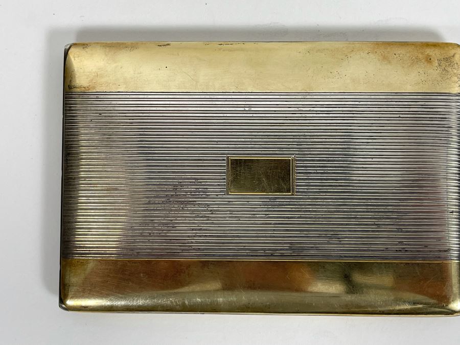 Antique Sterling Silver And 14K Gold Wallet Compact Purse 159.3g [Photo 4]