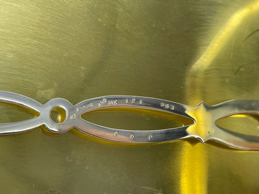 Antique Sterling Silver And 14K Gold Wallet Compact Purse 159.3g [Photo 7]