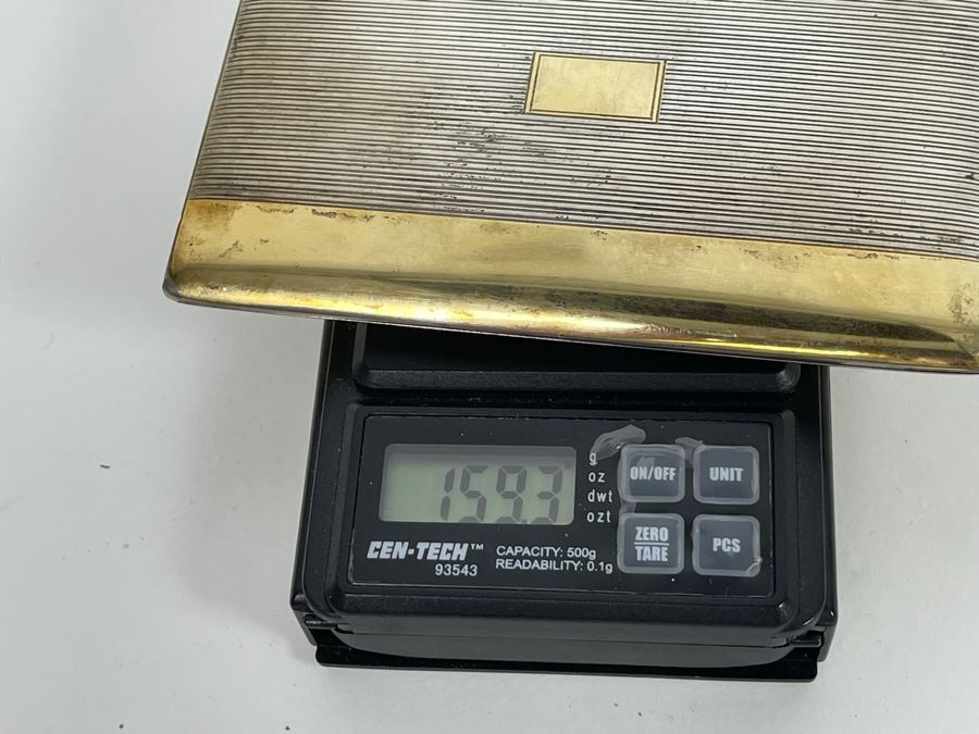 Antique Sterling Silver And 14K Gold Wallet Compact Purse 159.3g [Photo 8]