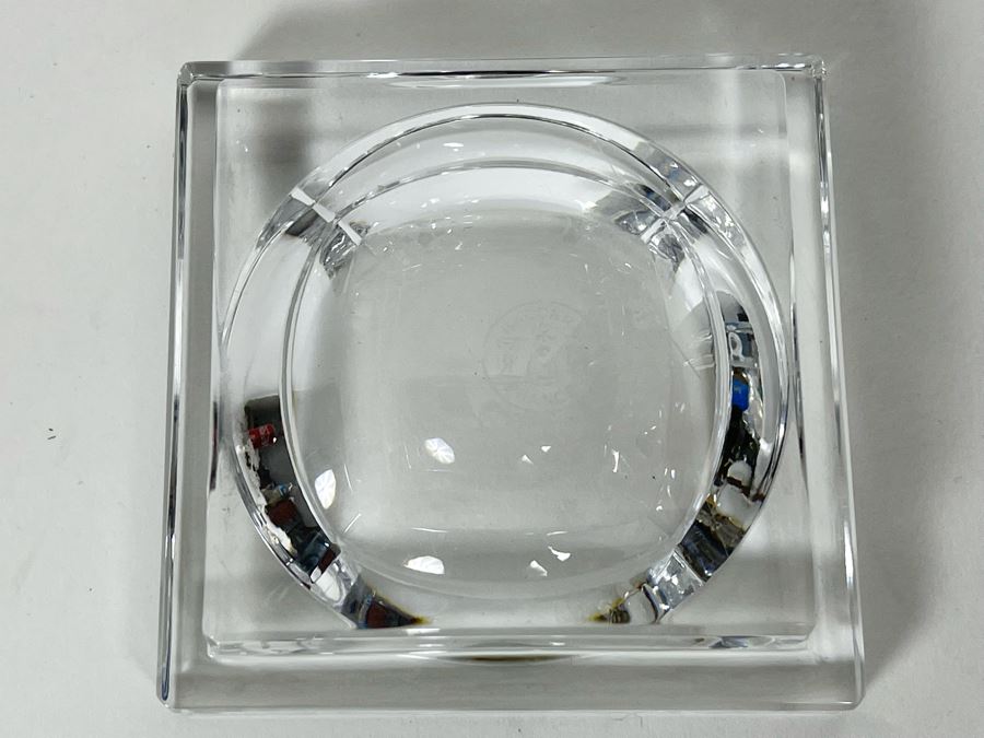 Baccarat France Signed 4' Crystal Orb Ball With Signed Stand [Photo 2]