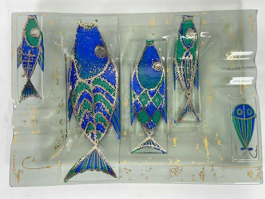 Mid-Century Glass Ashtray By Higgins Glass Studio 10 X 7 [Photo 3]