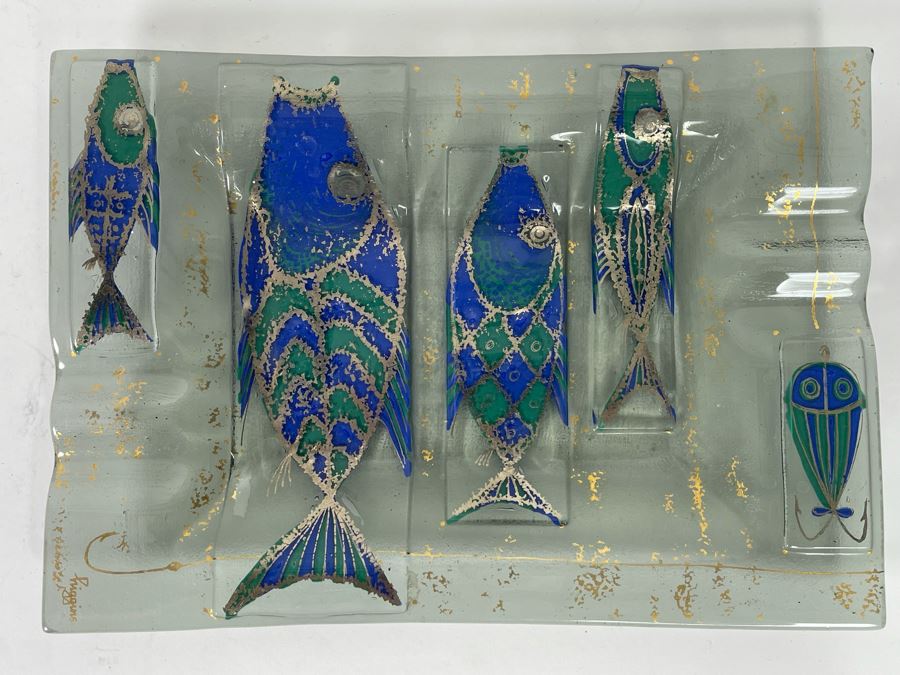 Mid-Century Glass Ashtray By Higgins Glass Studio 10 X 7 [Photo 2]