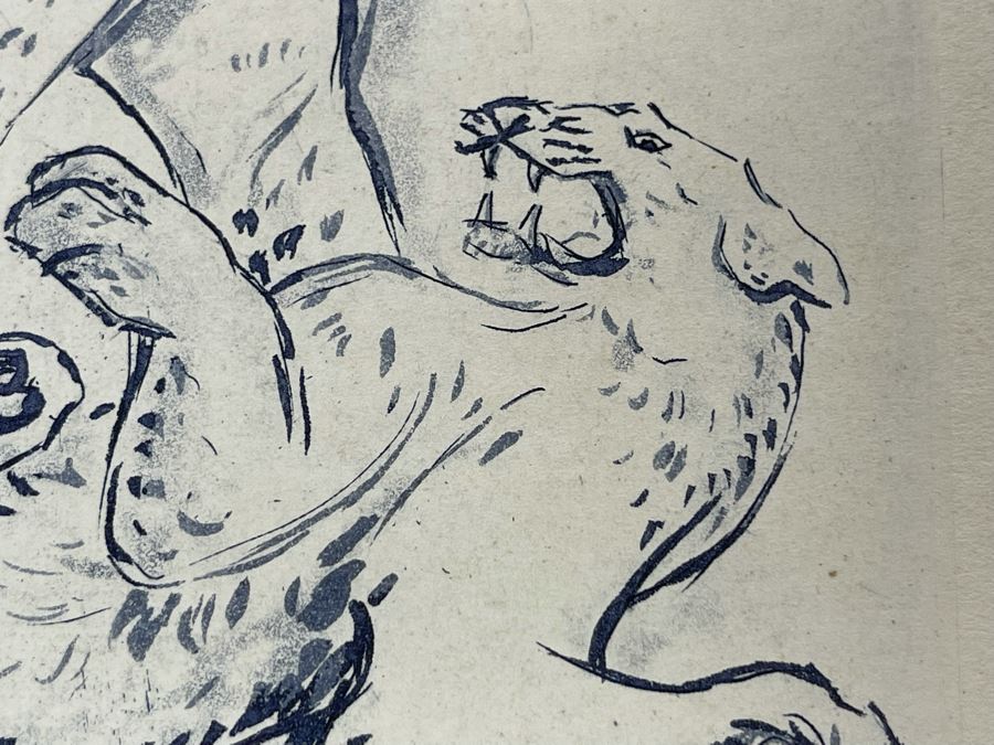 Vintage Hand Signed 1948 E Densler Leopard Print 5.5W X 6.5H [Photo 8]