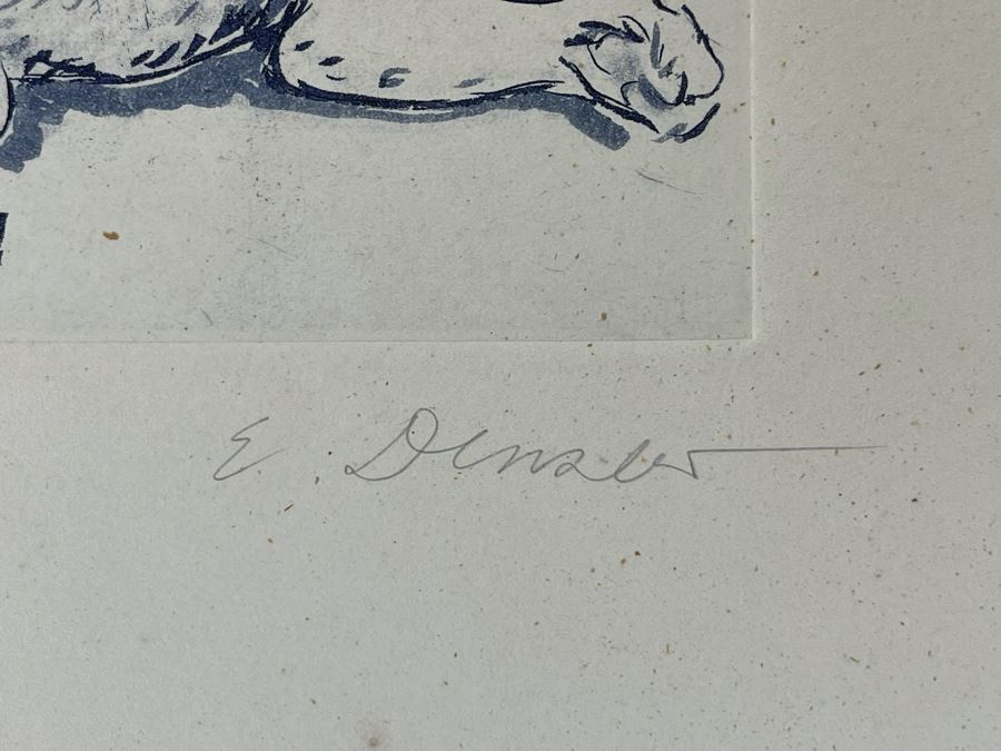 Vintage Hand Signed 1948 E Densler Leopard Print 5.5W X 6.5H [Photo 4]