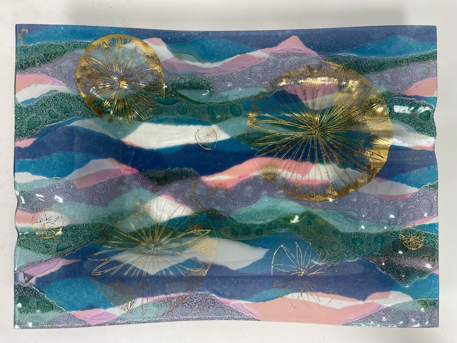 Mid-Century Glass Ashtray By Higgins Glass Studio 14 X 10 [Photo 2]