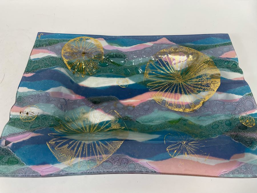 Mid-Century Glass Ashtray By Higgins Glass Studio 14 X 10 [Photo 3]