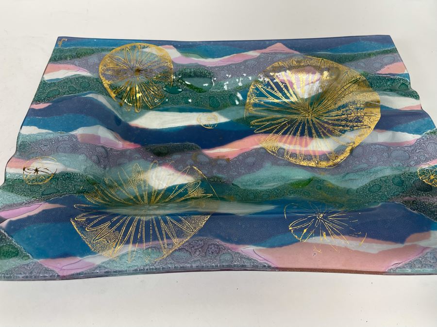 Mid-Century Glass Ashtray By Higgins Glass Studio 14 X 10 [Photo 4]