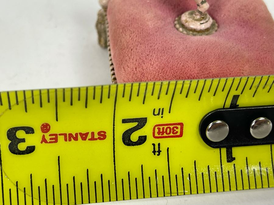 Vintage Florenza Cherub Angel Playing Harp Lyre Pin Cushion 2W X 2H [Photo 10]