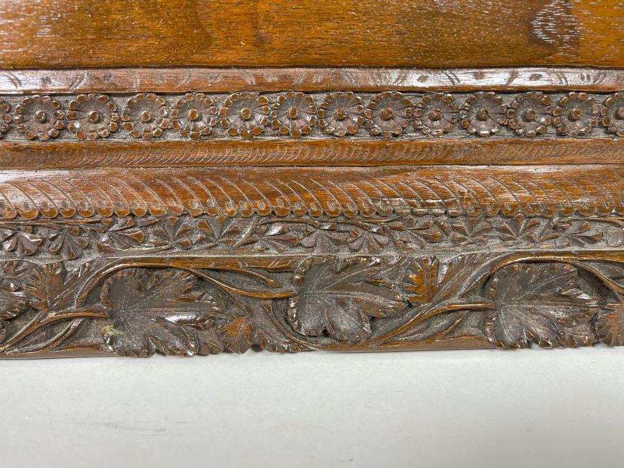 Impressive Hand Relief Carved Wooden Serving Tray Wall Decor 24W X 14H [Photo 3]