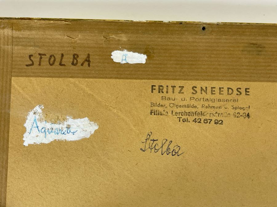 Leopold Stolba (1863-1929) Original Butterfly Drawing Artwork On Paper Signed On Mat 1916 Framed 6W X 7.5H [Photo 18]