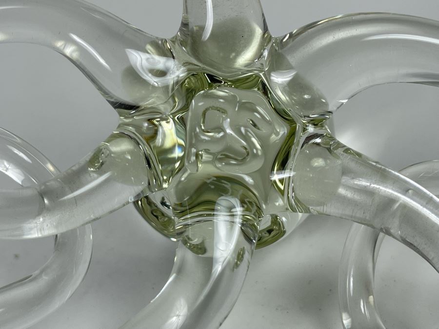 Hans Godo Frabel Studio FS Octopus Sculpture Clear Crystal Glass Signed FS 6W X 3H [Photo 8]