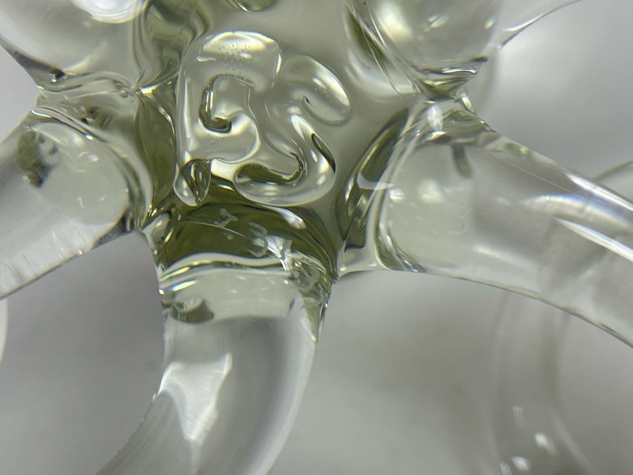 Hans Godo Frabel Studio FS Octopus Sculpture Clear Crystal Glass Signed FS 6W X 3H [Photo 9]