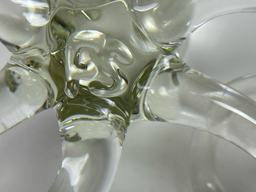 Hans Godo Frabel Studio FS Octopus Sculpture Clear Crystal Glass Signed FS 6W X 3H [Photo 10]