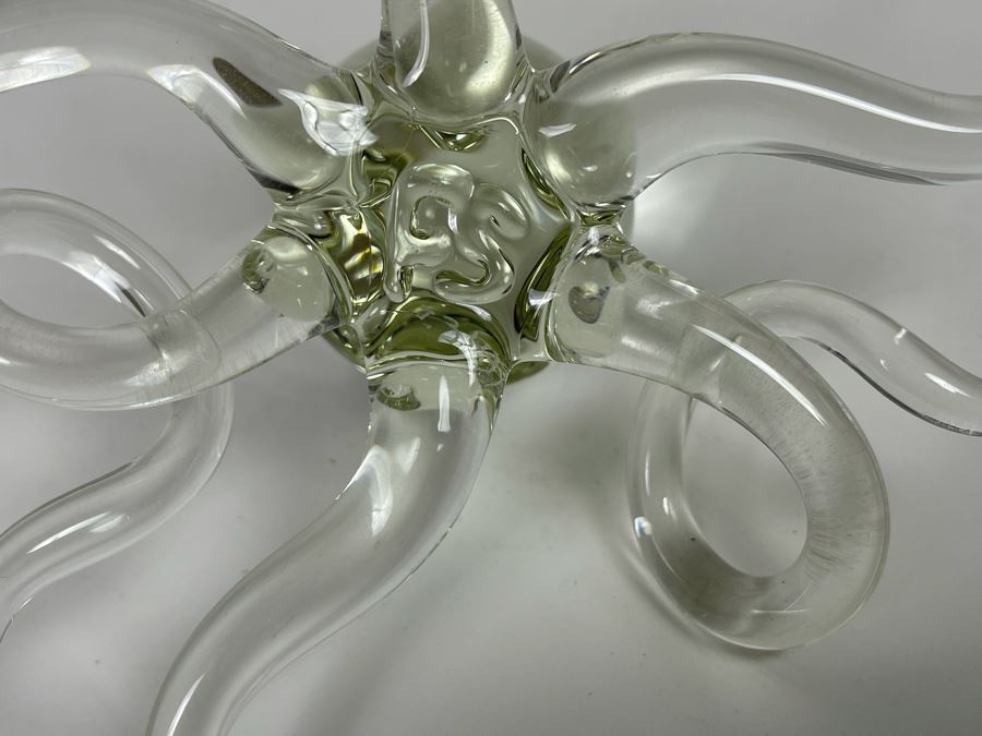 Hans Godo Frabel Studio FS Octopus Sculpture Clear Crystal Glass Signed FS 6W X 3H [Photo 7]