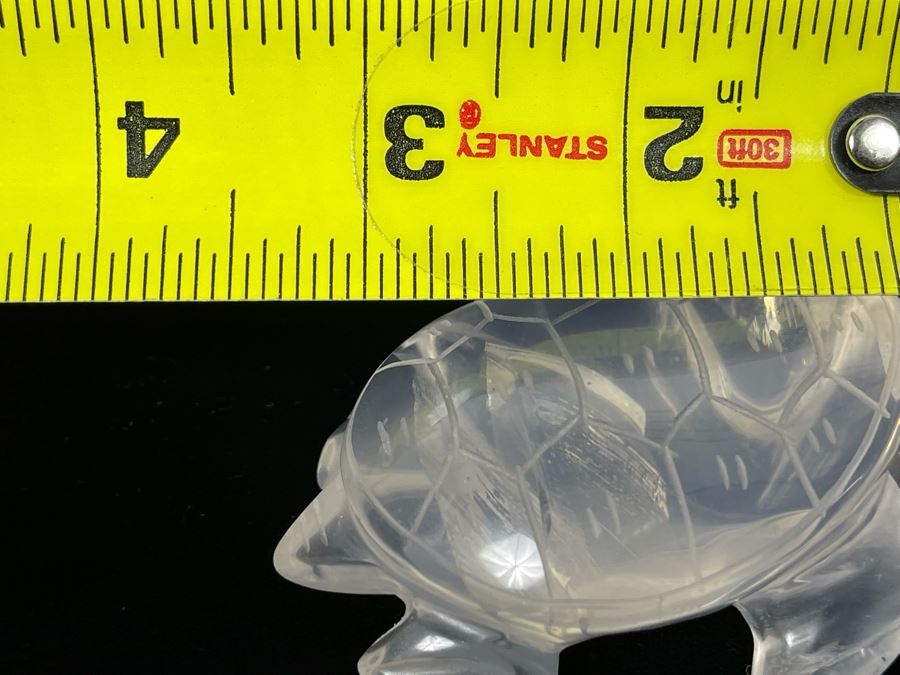 Hand Carved Rose Quartz Stone Turtle Figurine 3.5L [Photo 9]