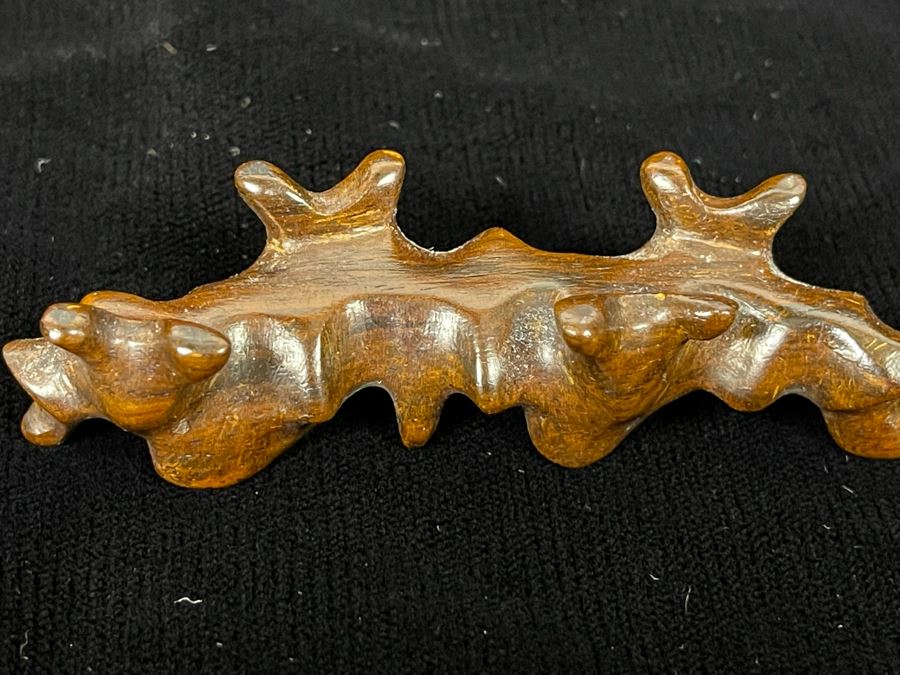 Chinese Carved Red Stone Horse On Custom Wooden Stand 3.25W X 2H [Photo 10]