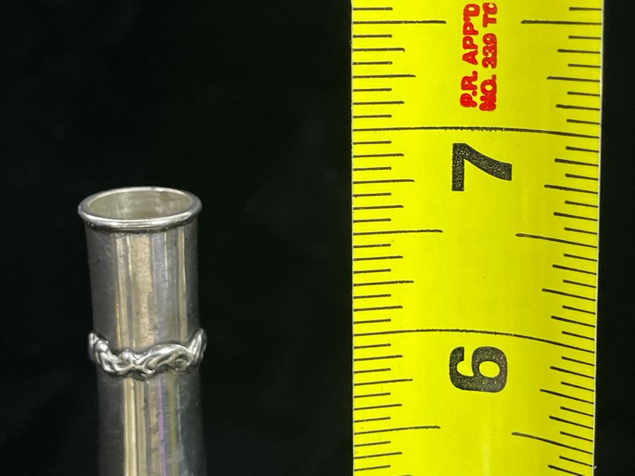 Vintage Art Nouveau Repousse Sterling Silver Bud Vase By Whiting Manufacturing Company (See Photos For Several Dents) 6.5H 162.5g [Photo 9]