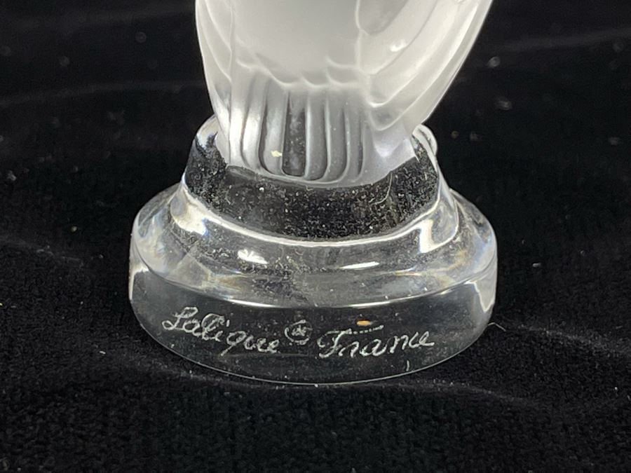 Signed Lalique France Crystal Owl Figurine 2.5H [Photo 7]