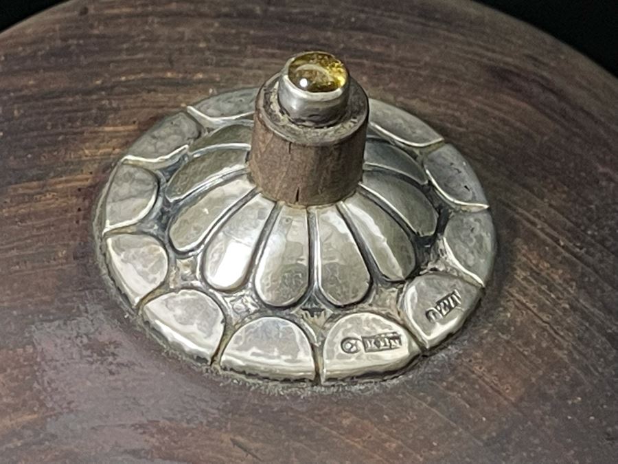 Antique 1800s Indian Colonial Trinket Box Sterling Silver And Rosewood 2.75 X 2 [Photo 5]